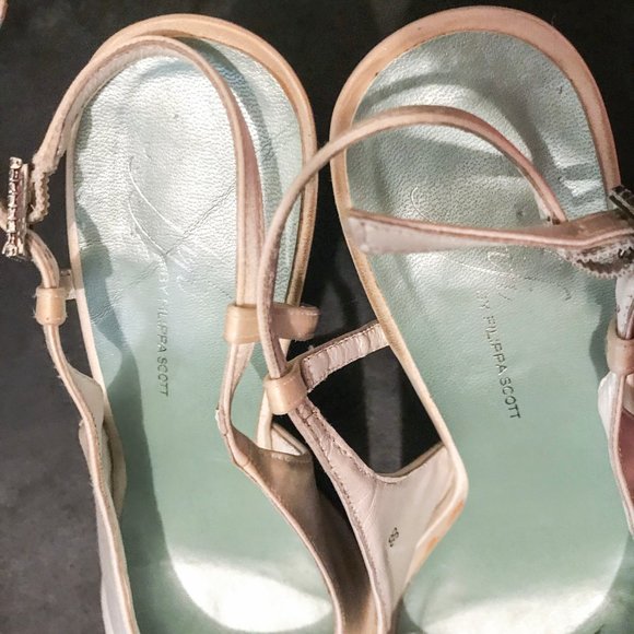 Champagne Fifi Maisie Peep-toe Swarovski Heels - Picture 6 of 9